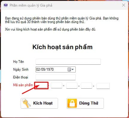 03 BƯỚC KÍCH HOẠT PHẦN MỀM QUẢN LÝ GIA PHẢ