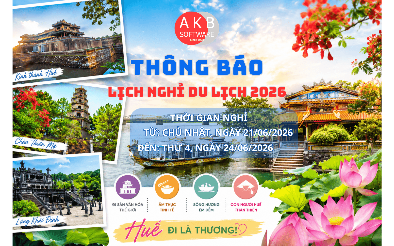 Thông báo du lịch hè 2026